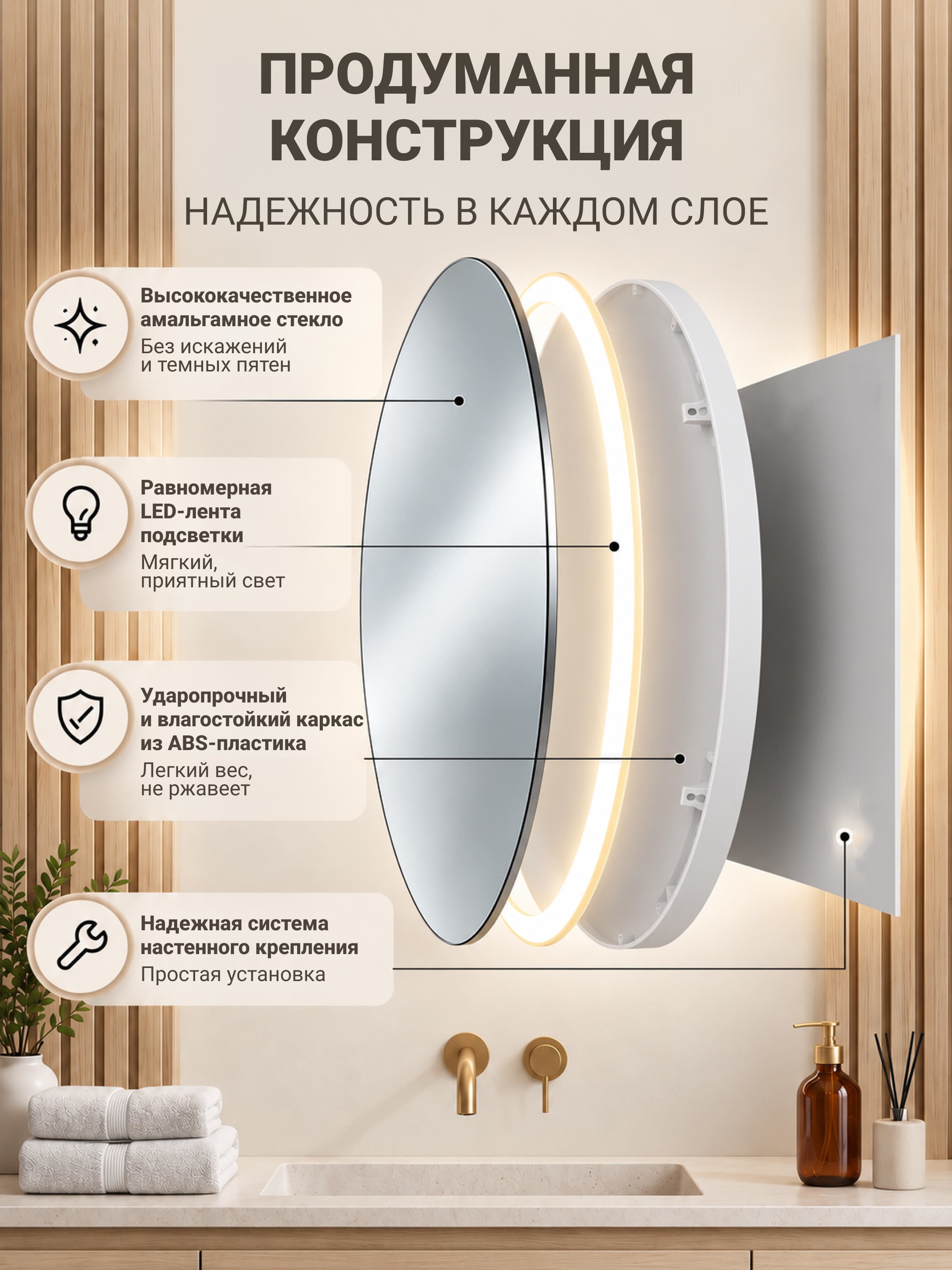 Зеркало с подсветкой, работа 4