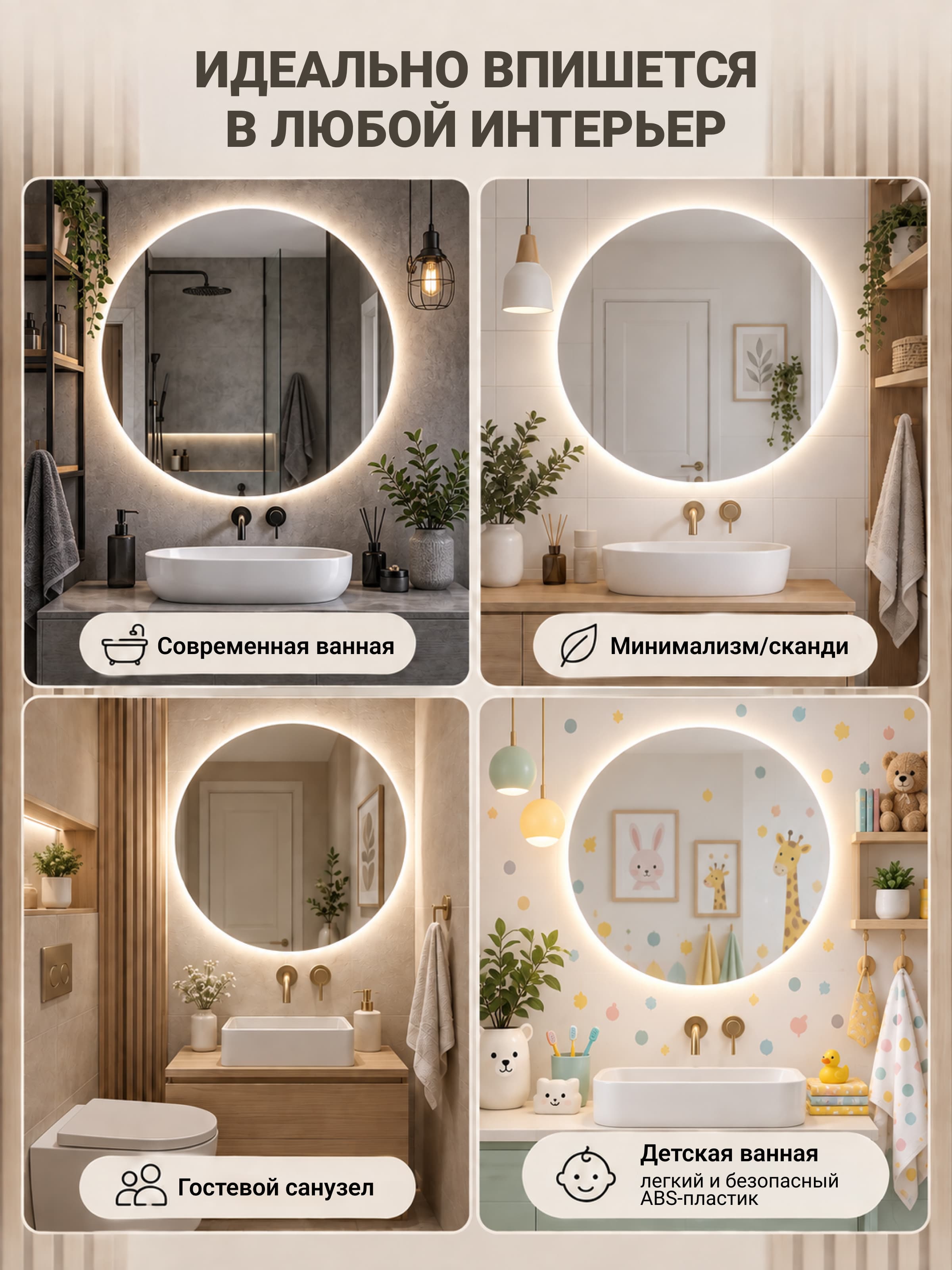 Зеркало с подсветкой, работа 2